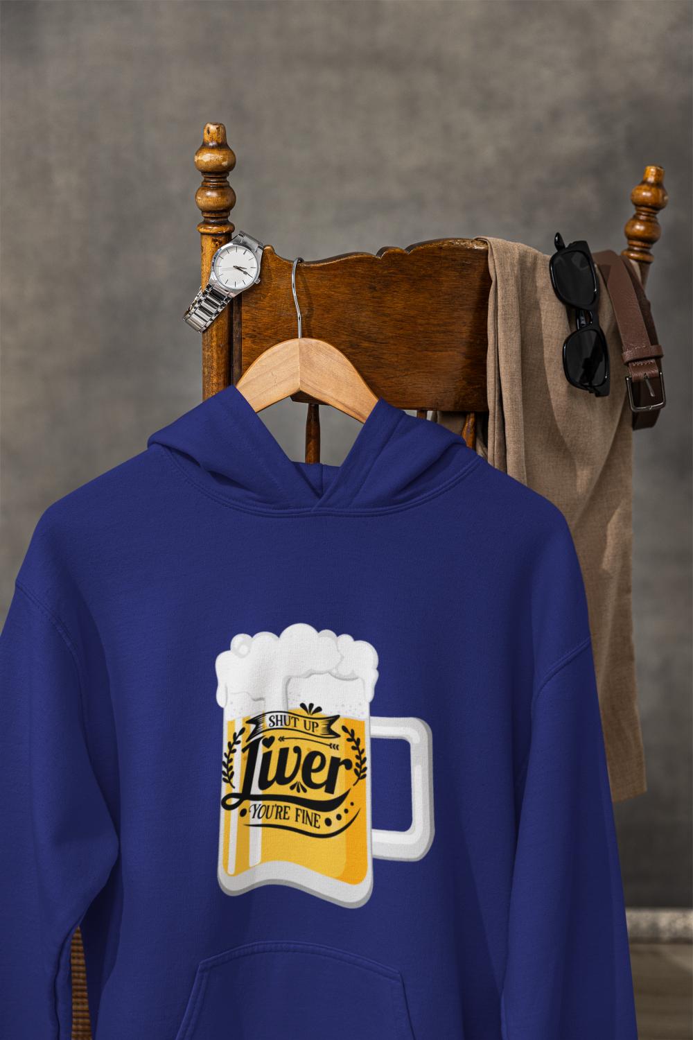 Men's Beer Typography Hoodie Sweatshirt