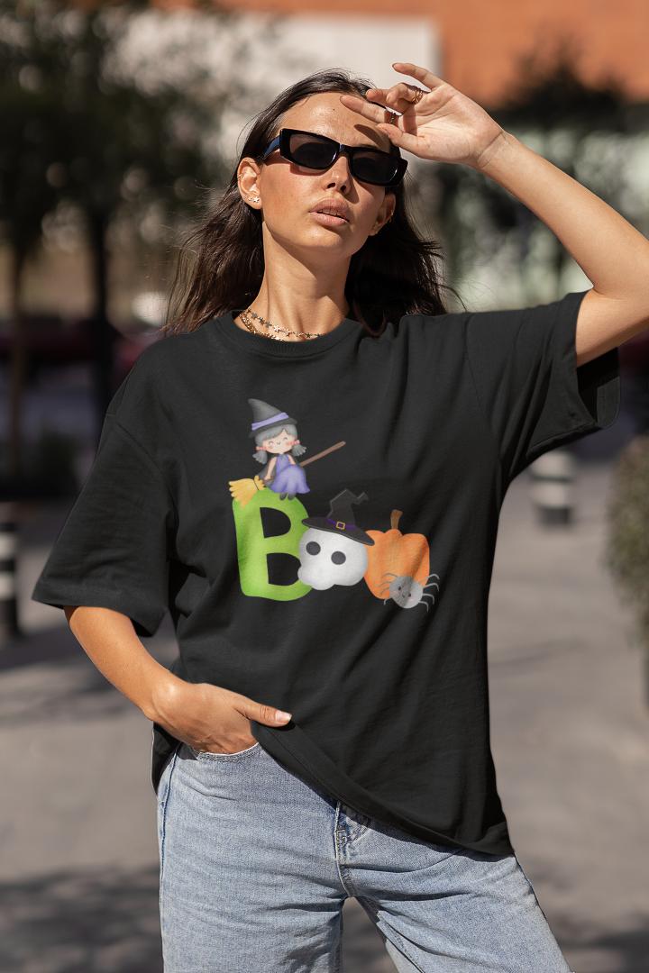 Women Halloween Boo T-shirt