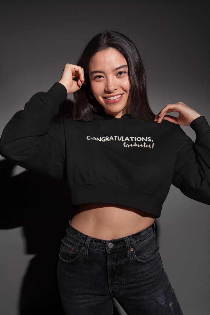 Women's Congratulation Crop Hoodie Sweatshirt