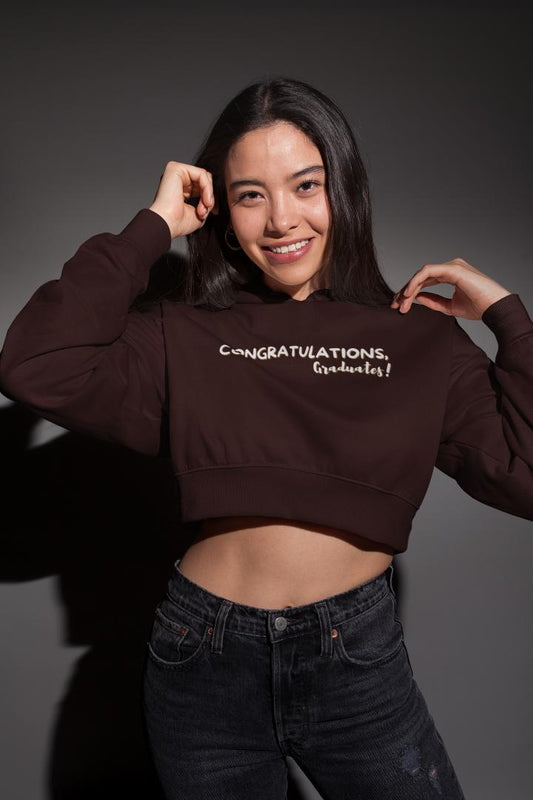 Women's Congratulation Crop Hoodie Sweatshirt