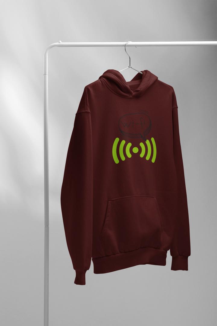 Men's Doodle Wifi Oversized Hooded Sweatshirt