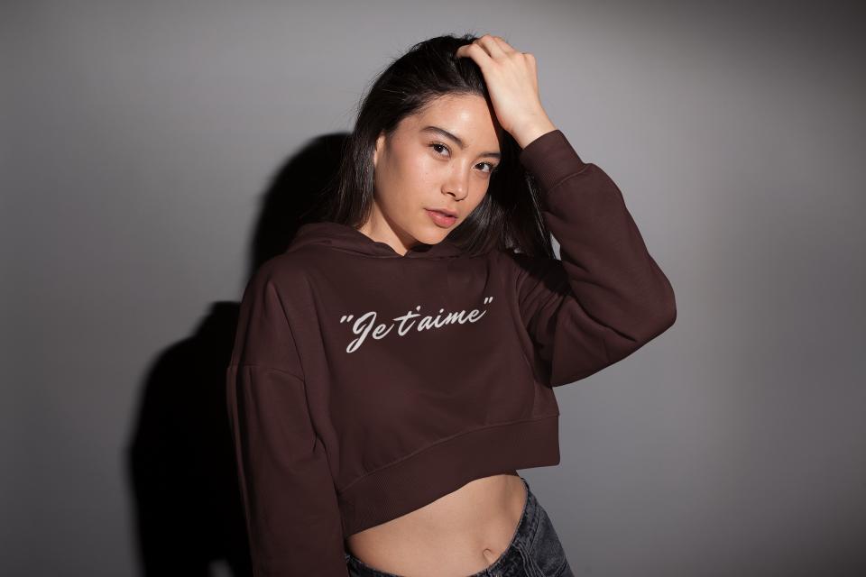 Women's Jet'aime Crop Top Hoodie Sweatshirt