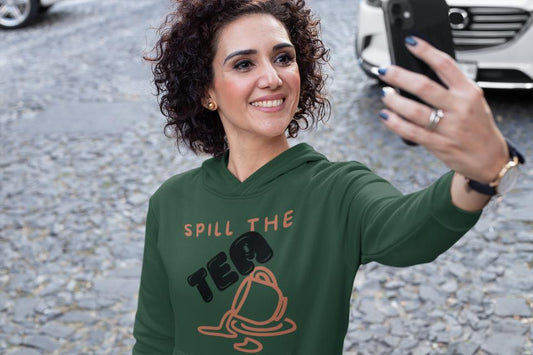 Women's Spill the Tea Gen-Z Hoodie  Sweatshirt