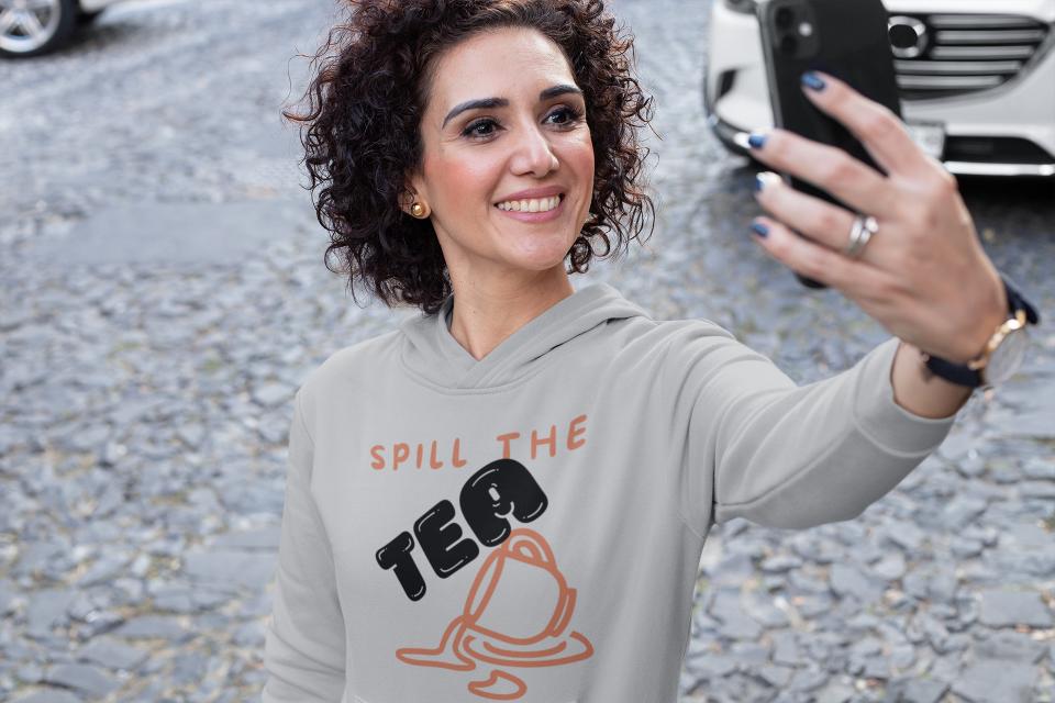 Women's Spill the Tea Gen-Z Hoodie  Sweatshirt