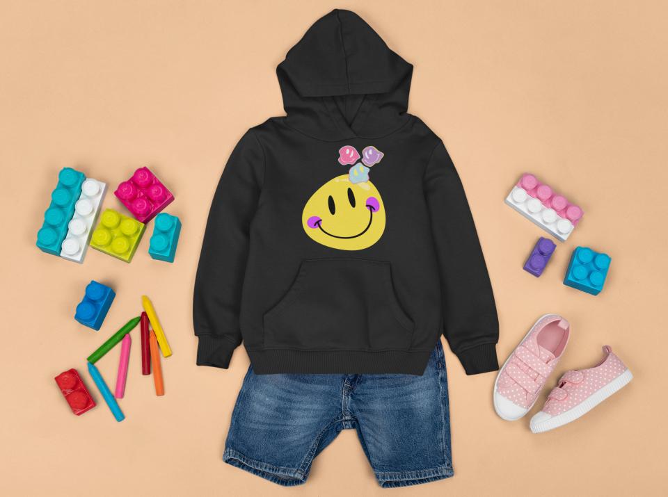 Boy's Yellow Smiling Face Hoodie Sweatshirt